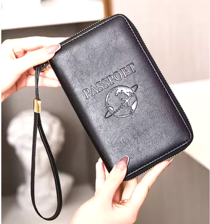 Étui de Voyage Zippé en Cuir PU