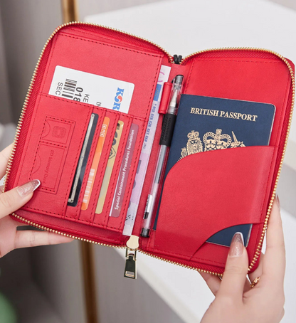 Étui de Voyage Zippé en Cuir PU