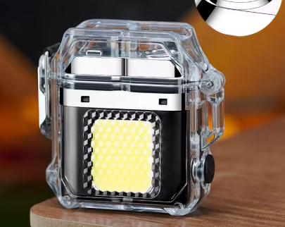 Briquet Tempête USB Étanche avec Lampe COB