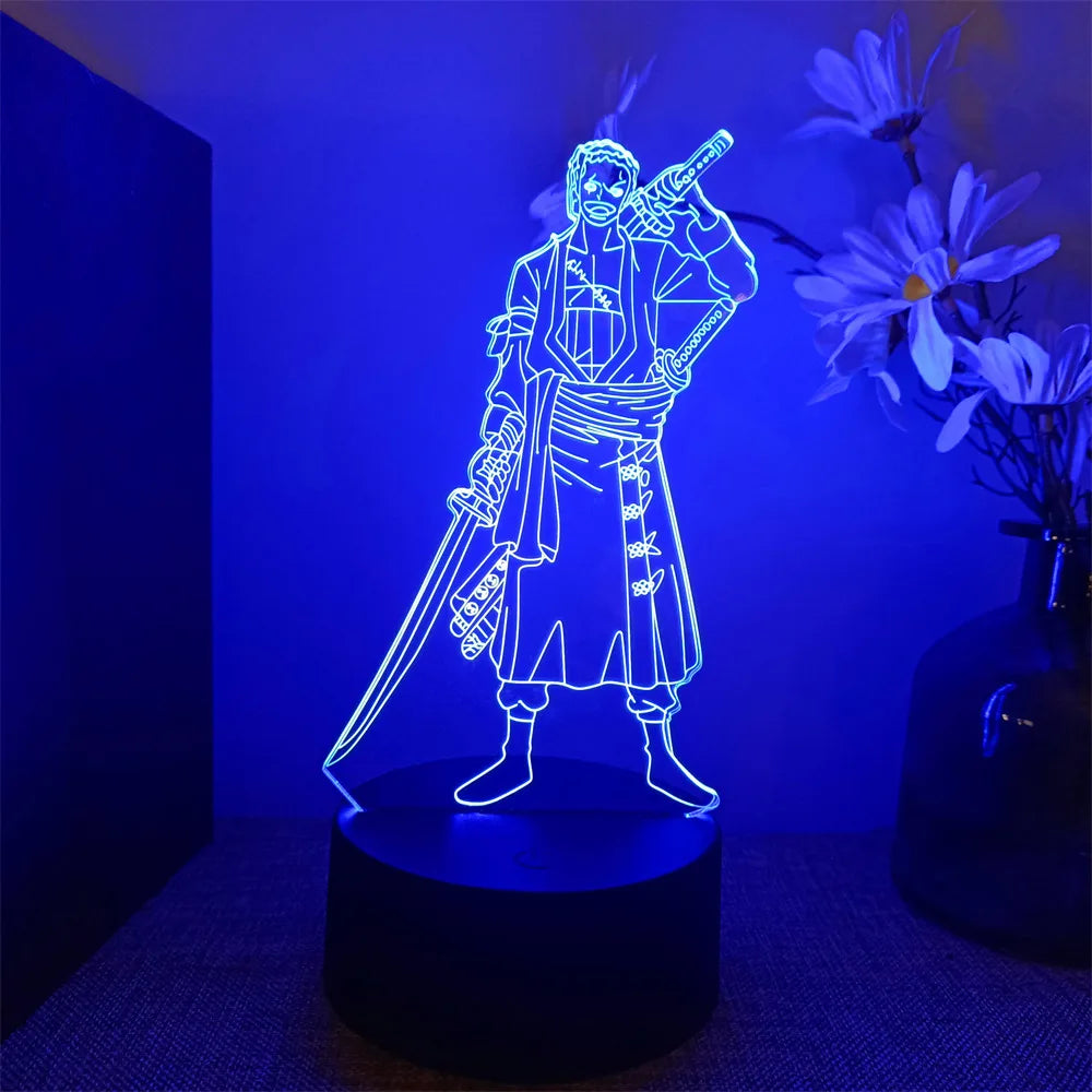 LED 3D veilleuses Zoro Luffy