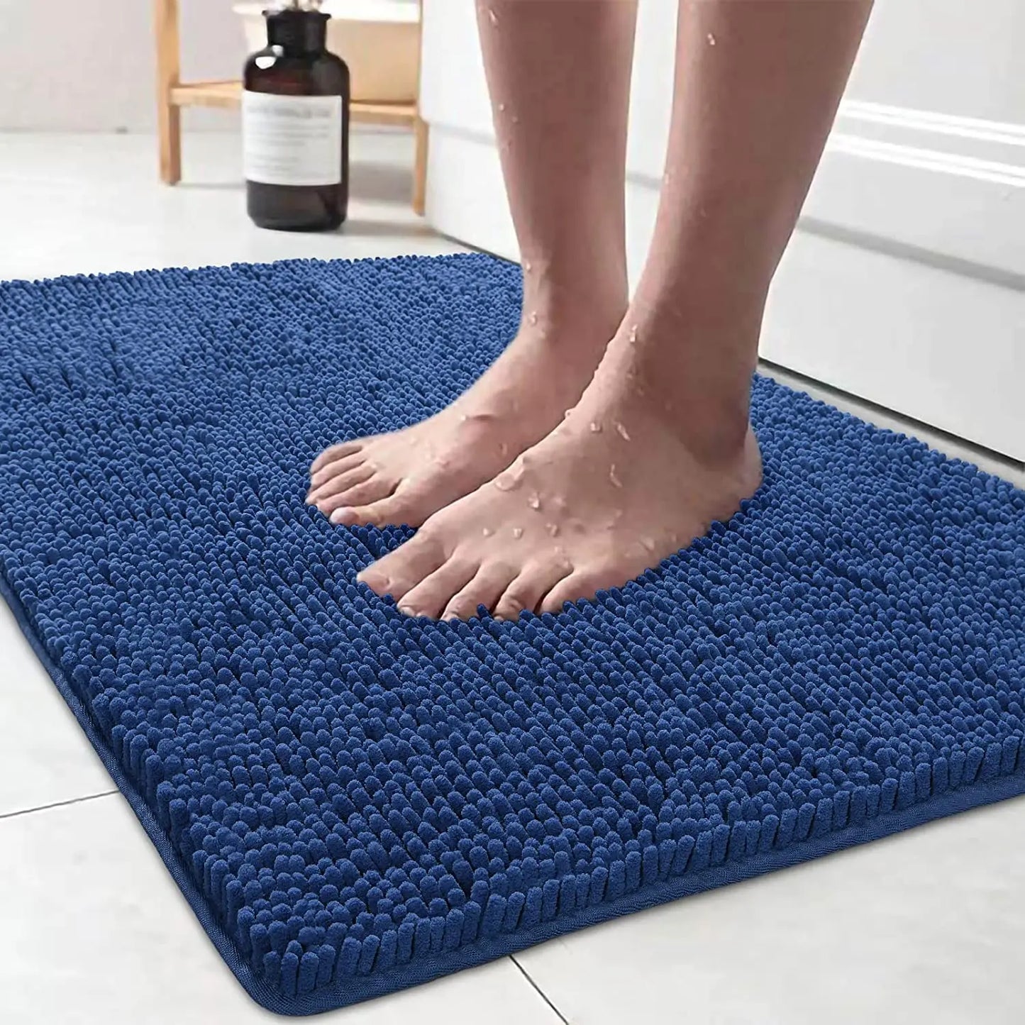 Tapis de bain antidérapant de salle de bains en Chenille épaisse