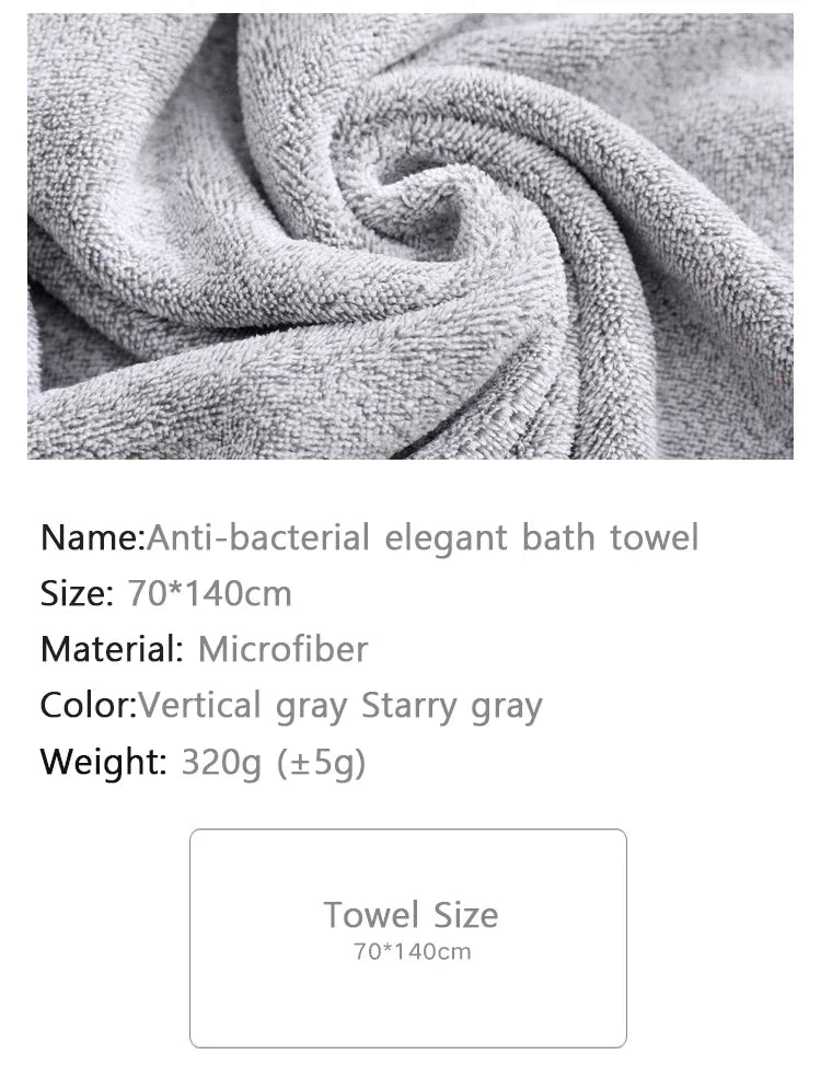 Serviettes de bain épaisses en microfibre, 1 pièce