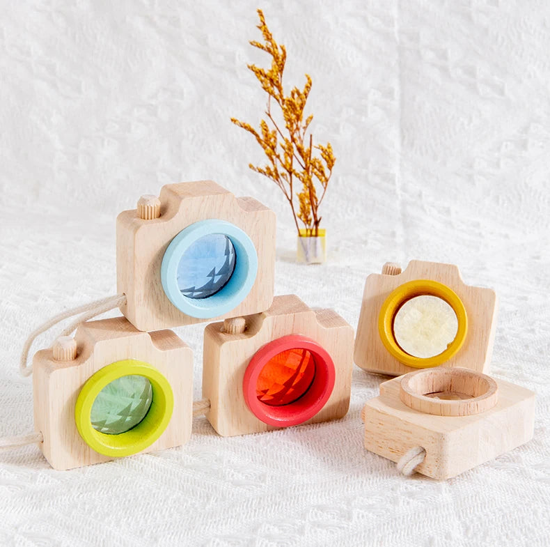 Jouets kaléidoscope colorés en bois pour bébé