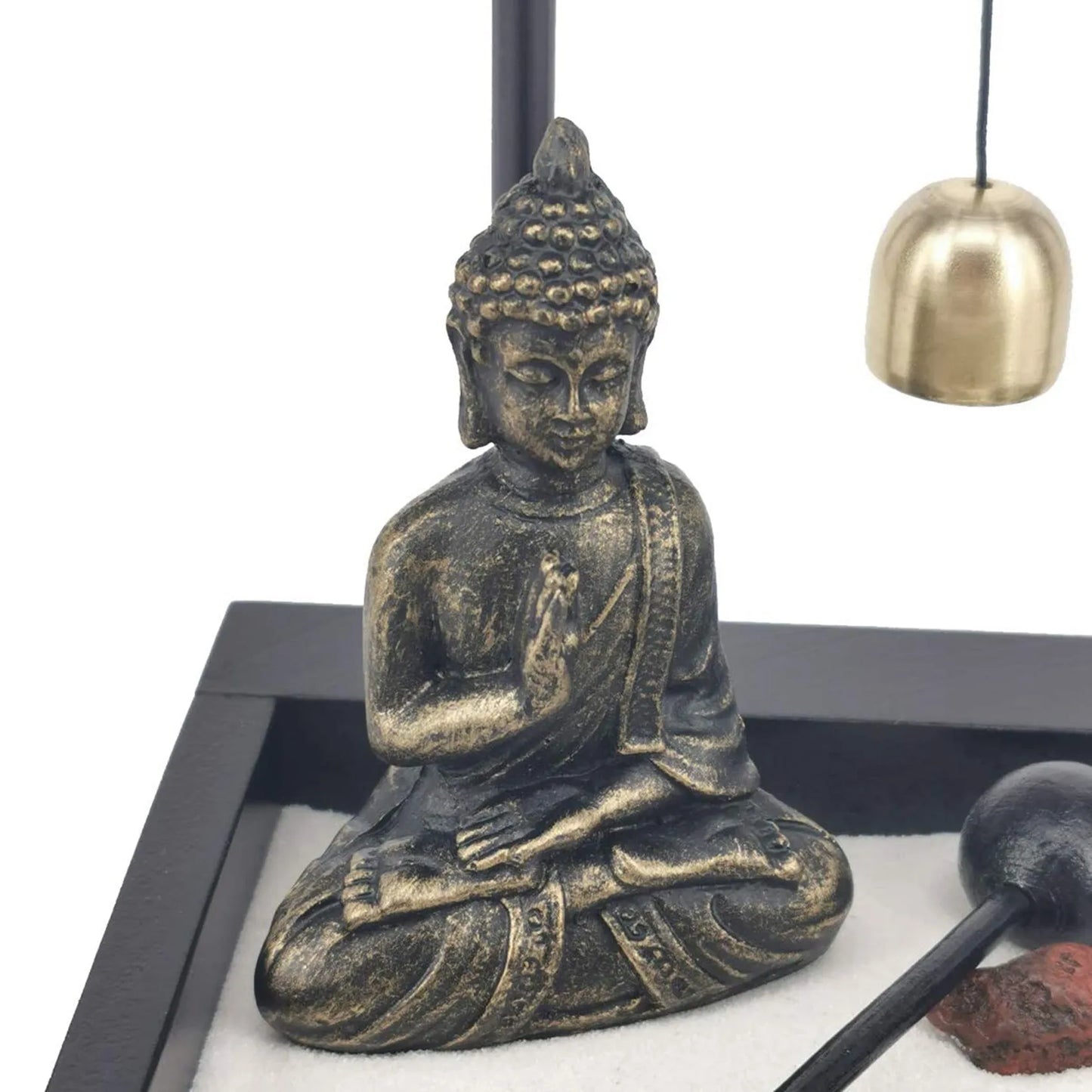 Statue de bouddha, mini-tuyon de jardin zen