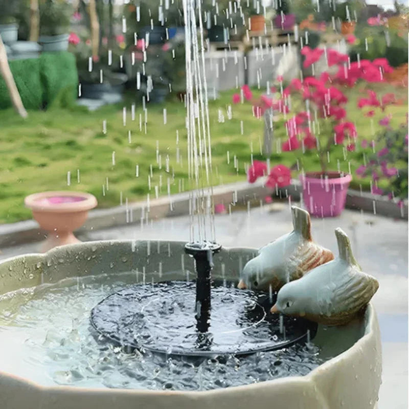 Fontaine à eau flottante solaire pour bain d'oiseaux,