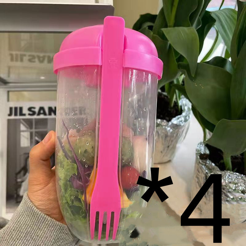 La tasse à salade avec fourchette et couvercle est portable