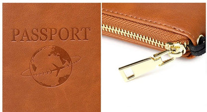 Étui de Voyage Zippé en Cuir PU